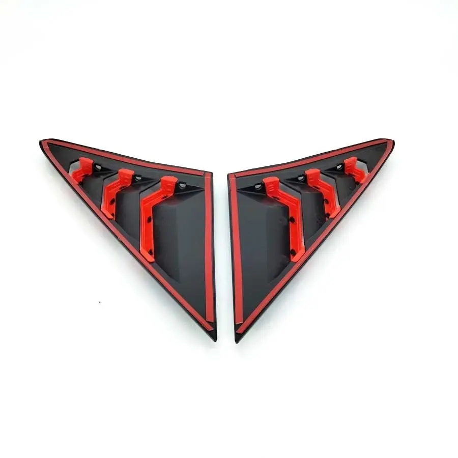 rear side vent window louver cover black+red for honda civic hatchback 2016 2021 rear side vent window louver cover black+red for honda civic hatchback 2016 2021
