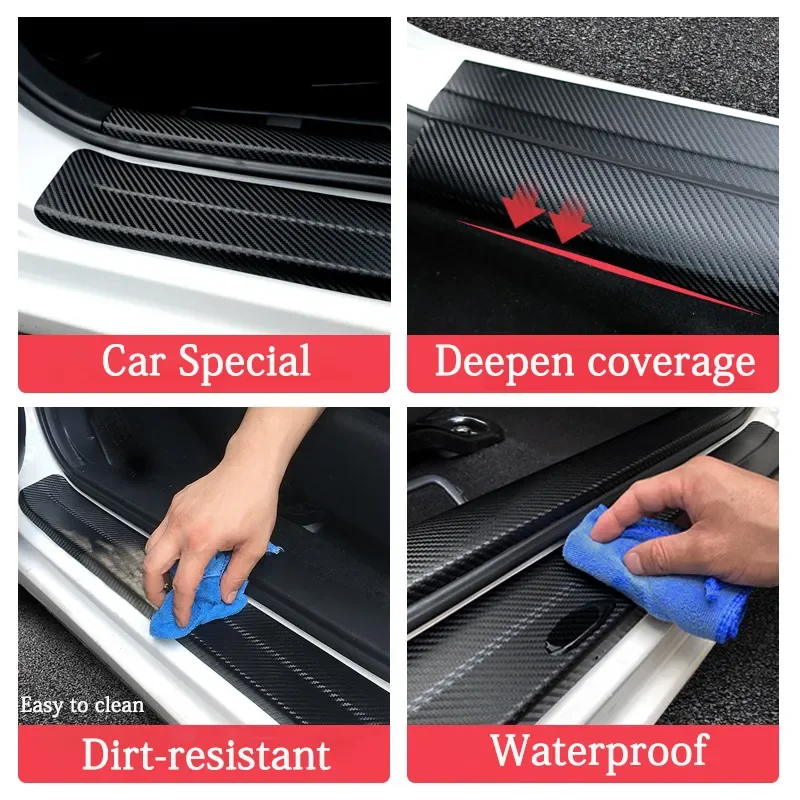 4pcs carbon fiber car door sill protective strip stickers for dodge ram 1500 2500 3500 2014 2015 2016 2017 2018 2019 2020 2021 4pcs carbon fiber car door sill protective strip stickers for dodge ram 1500 2500 3500 2014 2015 2016 2017 2018 2019 2020 2021