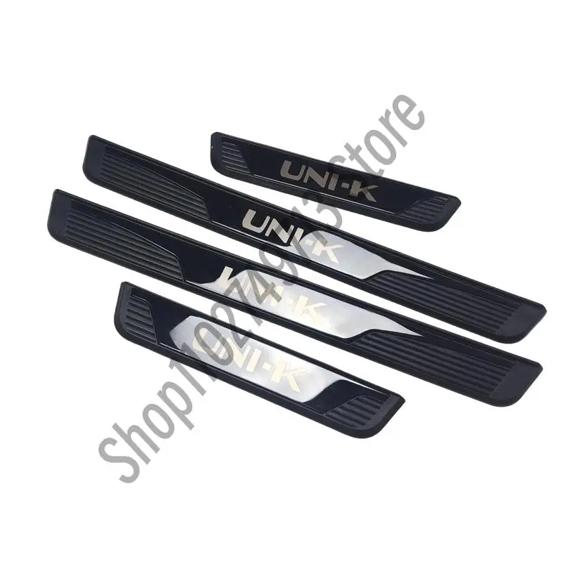 for chang an uni k unik 2020 2024 auto door sill plate trim abs+stainless steel threshold kick pedal scuff sticker car styling for chang an uni k unik 2020 2024 auto door sill plate trim abs+stainless steel threshold kick pedal scuff sticker car styling