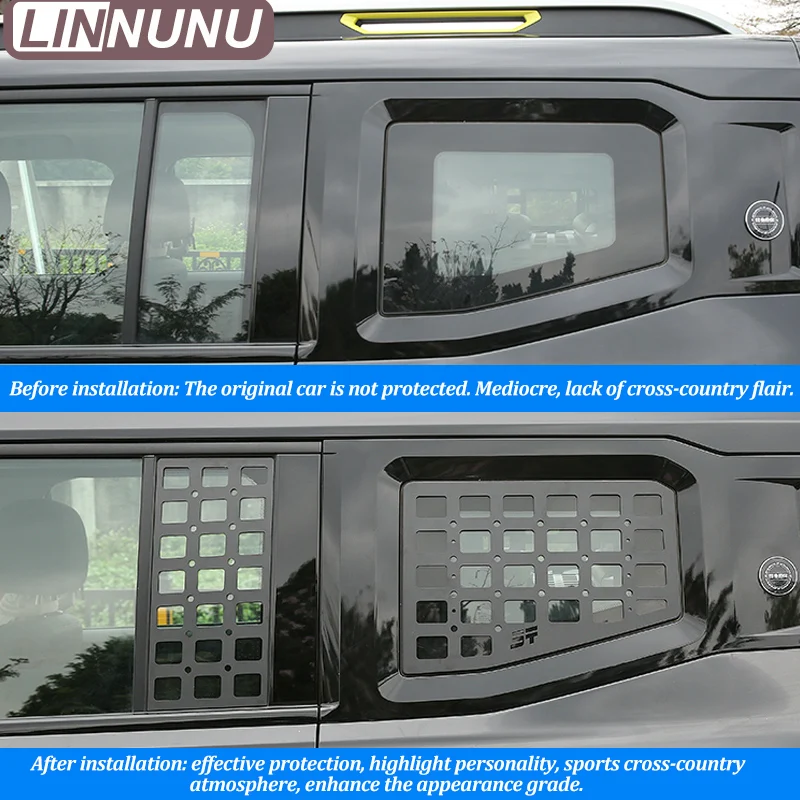 linnunu side window mecha mesh aluminum alloy for chery jetour traveller t2 modified rear window sticker personalize decor cover linnunu side window mecha mesh aluminum alloy for chery jetour traveller t2 modified rear window sticker personalize decor cover
