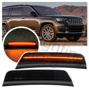 2x front wheel side marker lights for jeep grand cherokee l wl 2021 2022 2023 2024 turn signal light accessories