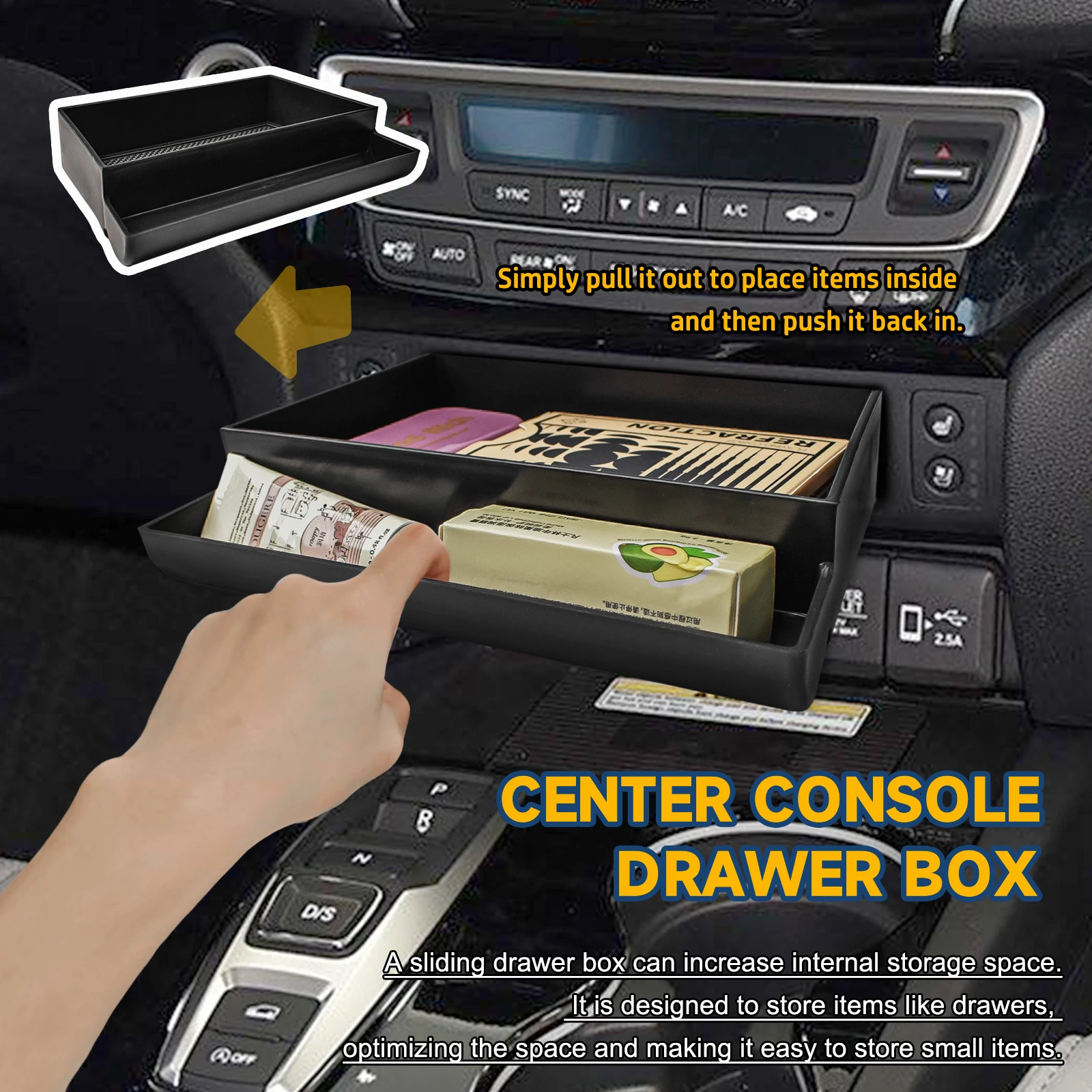 for honda pilot 2016 2022/ ridgeline 2017 2024/ passport 2019 2024 center console drawer storage box tray car abs for honda pilot 2016 2022/ ridgeline 2017 2024/ passport 2019 2024 center console drawer storage box tray car abs