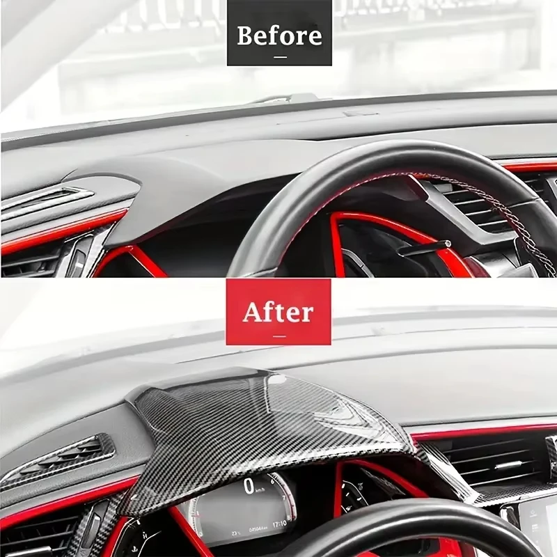 car interior dashboard cover trim carbon fiber look for honda civic 10th 2016 2017 2018 2019 2020 2021 car interior car interior dashboard cover trim carbon fiber look for honda civic 10th 2016 2017 2018 2019 2020 2021 car interior