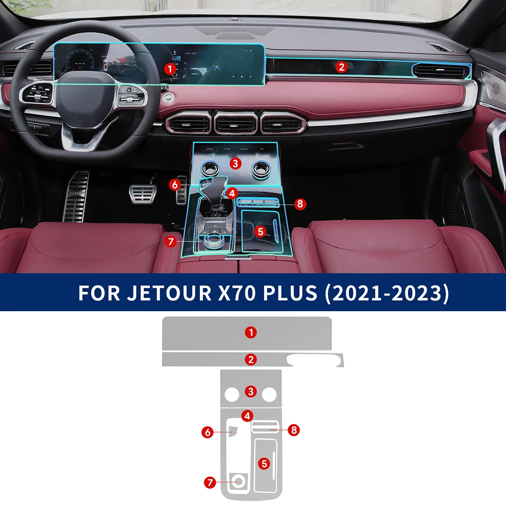 tpu for jetour x70 plus 2021 2023 transparent protective film car interior central control navigation panel accessories sticker tpu for jetour x70 plus 2021 2023 transparent protective film car interior central control navigation panel accessories sticker