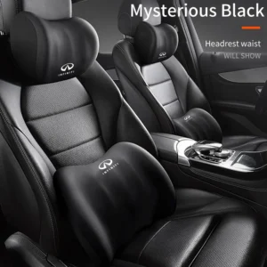memory foam car logo seat headrest lumbar support neck cushion for infiniti q50 fx35 q30 g37 q70 qx70 g35 q60 qx50 qx60 qx80