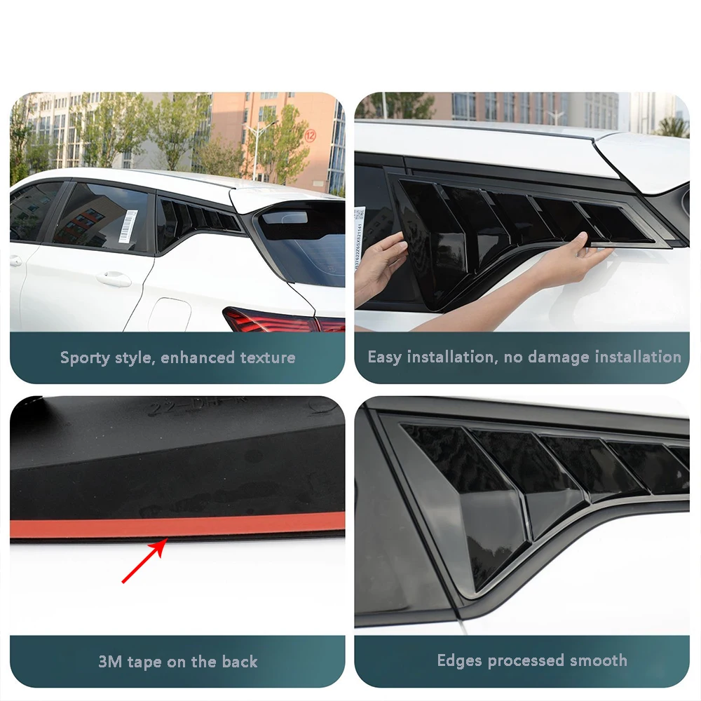 for geely coolray 2025 2026 car rear triangle window cover trim styling protection auto blinds modification stickers for geely coolray 2025 2026 car rear triangle window cover trim styling protection auto blinds modification stickers