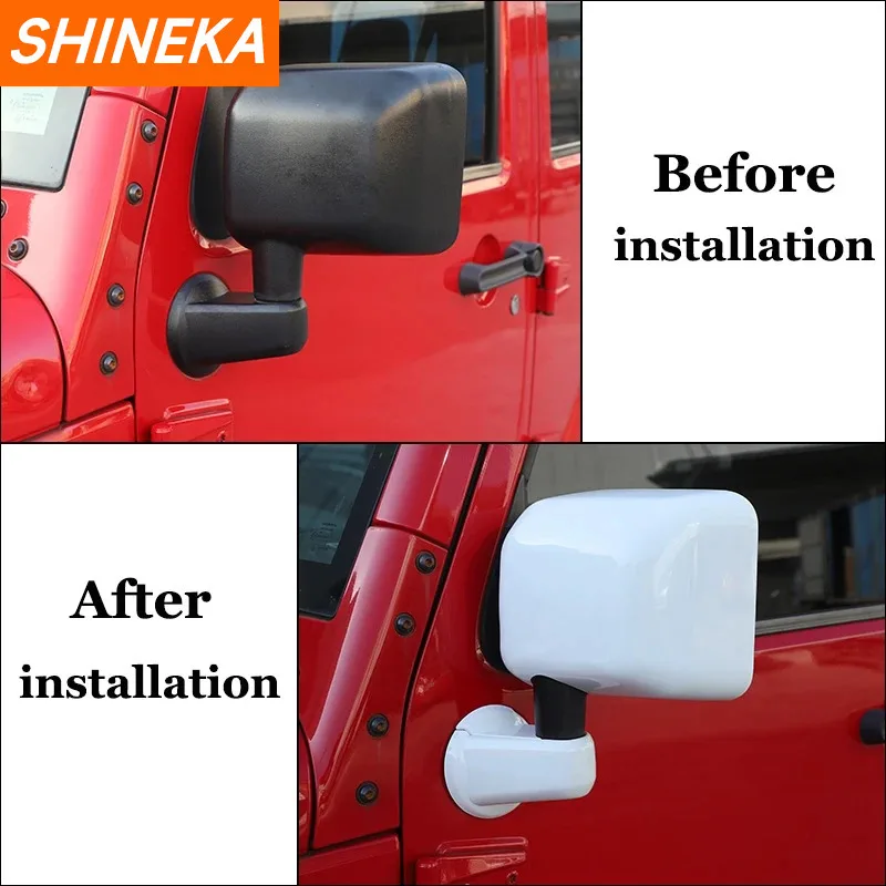 shineka abs 2/4doors rearview mirror shell decoration cover trim sticker for jeep wrangler jk 2007 2017 car exterior shineka abs 2/4doors rearview mirror shell decoration cover trim sticker for jeep wrangler jk 2007 2017 car exterior