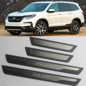 car styling stainless steel door sill scuff plate guard protector trim for honda pilot 2016 2021 3th