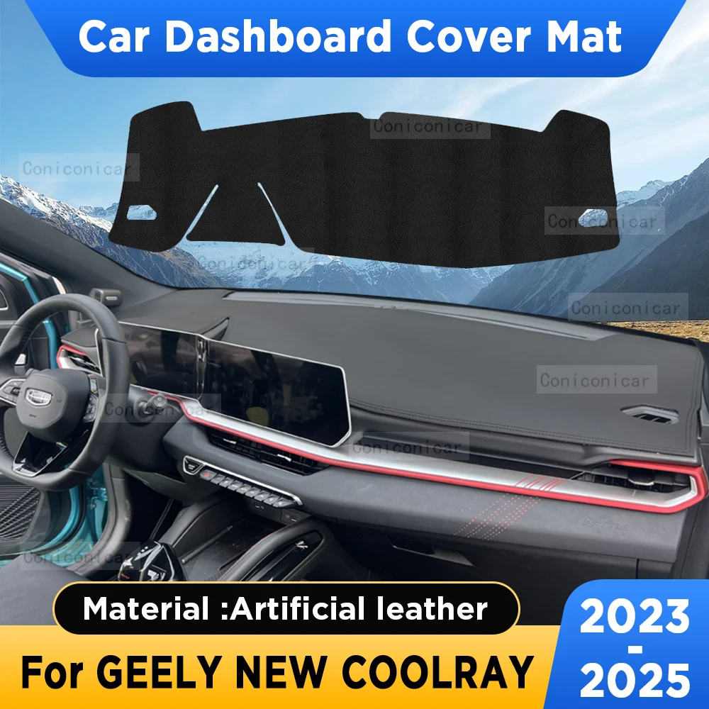 for geely new coolray 2023 2024 2025 car dashboard cover mat sun shade pad artificial leather rug panel mat carpets accessories for geely new coolray 2023 2024 2025 car dashboard cover mat sun shade pad artificial leather rug panel mat carpets accessories