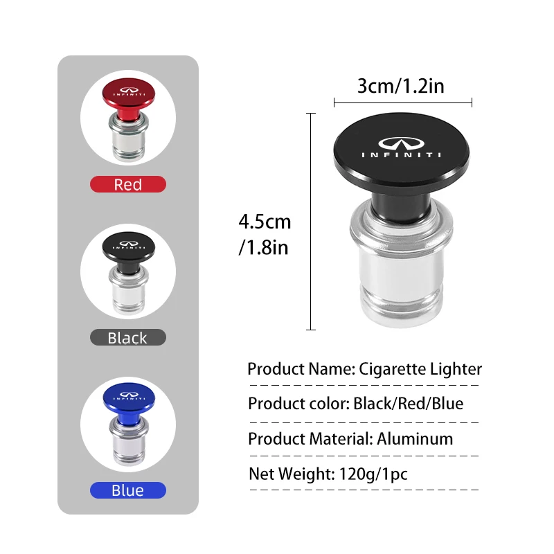 aluminum car cigarette lighter plug waterproof socket button cap for infiniti q70l qx50 q50 qx30 qx60 qx80 q60 q30 qx70 q70 g37 aluminum car cigarette lighter plug waterproof socket button cap for infiniti q70l qx50 q50 qx30 qx60 qx80 q60 q30 qx70 q70 g37