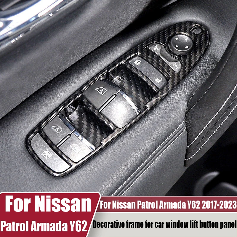 for nissan patrol armada y62 2017 2023 car window lift button panel decorative frame car door control switch modification parts for nissan patrol armada y62 2017 2023 car window lift button panel decorative frame car door control switch modification parts