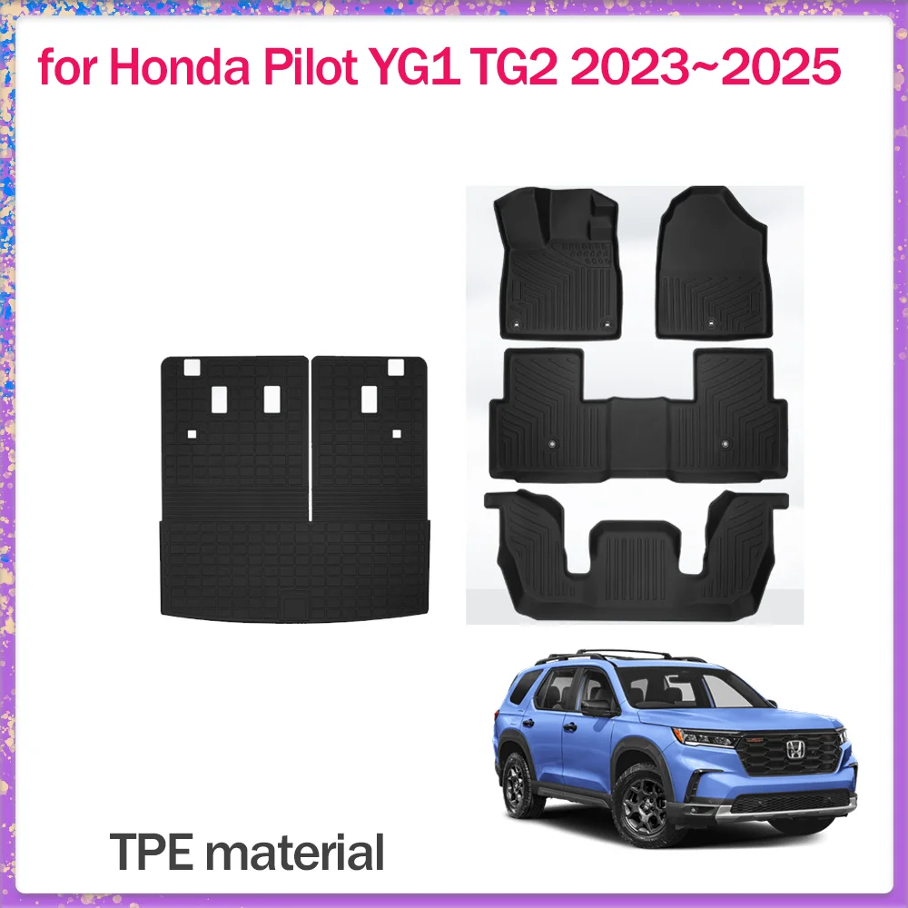car floor mat for honda pilot yg1 tg2 2023~2025 2024 tpe foot interior liner waterproof trunk pad carpet custom part accessories car floor mat for honda pilot yg1 tg2 2023~2025 2024 tpe foot interior liner waterproof trunk pad carpet custom part accessories