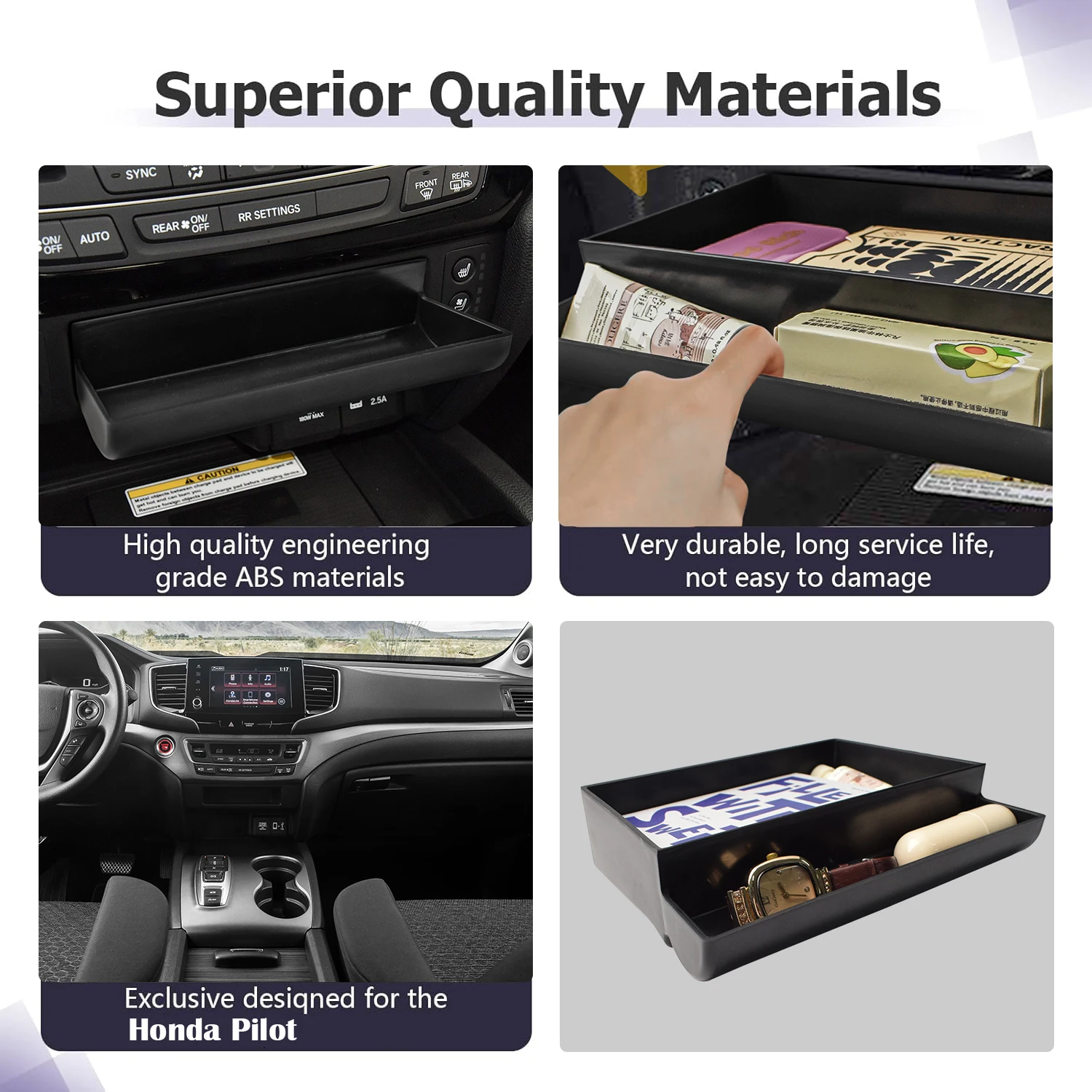 center console drawer storage box tray for honda pilot 2016 2022/ ridgeline 2017 2024/ passport 2019 2024 drawer car organizer center console drawer storage box tray for honda pilot 2016 2022/ ridgeline 2017 2024/ passport 2019 2024 drawer car organizer