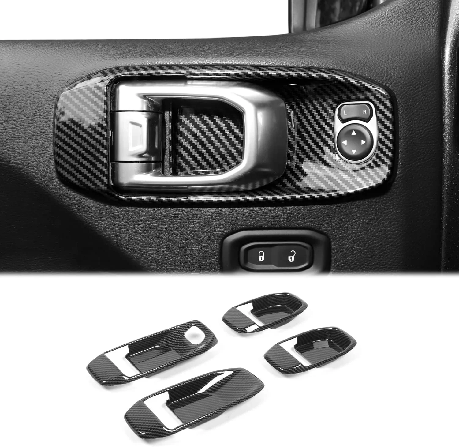 for jeep jl door handle bowl cover decor trim internal accessories for 2018 2023 jeep wrangler jl 4 door carbon fiber for jeep jl door handle bowl cover decor trim internal accessories for 2018 2023 jeep wrangler jl 4 door carbon fiber