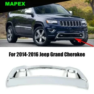 68143105ac for jeep grand cherokee 2014 2015 2016 front bumper lower grille trim strips chrome grille frame bezel