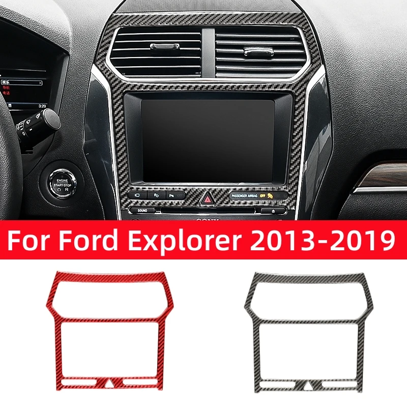 carbon fiber for ford explorer 2013 2019 car accessories car central air outlet navigation panel decorative frame sticker decal carbon fiber for ford explorer 2013 2019 car accessories car central air outlet navigation panel decorative frame sticker decal