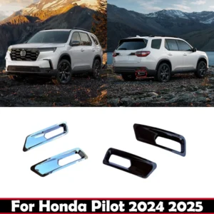 for honda pilot 2024 2025 abs chrome black car exterior accessories part rear fog lamp light bumper reflector frame cover trim