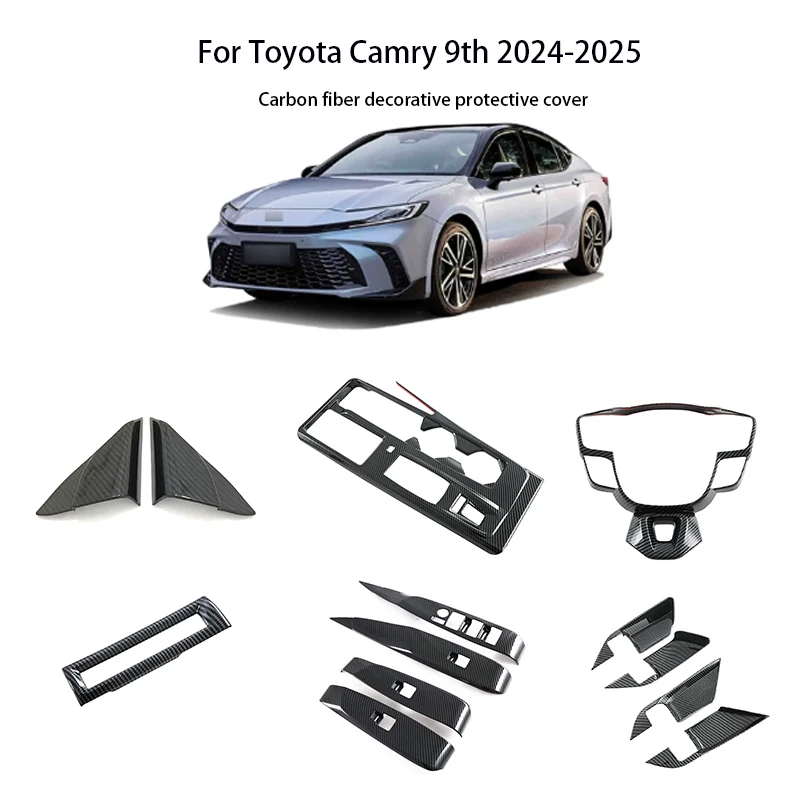 for toyota camry xv80 9th 2025 2024 abs carbon fiber window lift switch panel air vent trim gear shift cover interior accessorie for toyota camry xv80 9th 2025 2024 abs carbon fiber window lift switch panel air vent trim gear shift cover interior accessorie