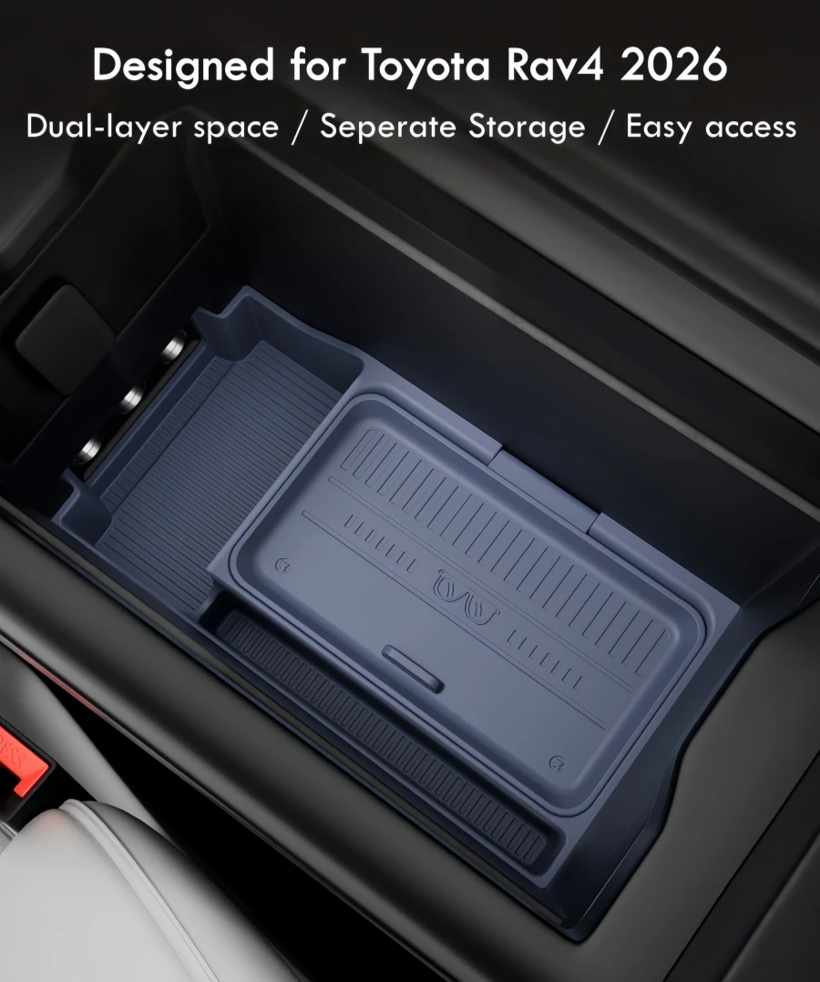 silicone armrest organizer tray for toyota rav4 2026 dual layer center console storage insert with hidden box rav4 silicone armrest organizer tray for toyota rav4 2026 dual layer center console storage insert with hidden box rav4