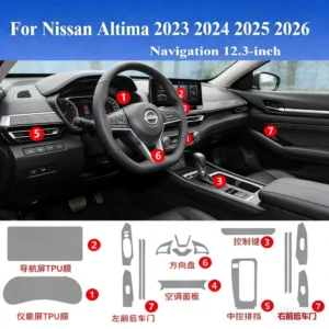 for nissan altima 2026 2025 2024 2023 interior ppf protection film transparent tpu gear panel gps center console car accessories