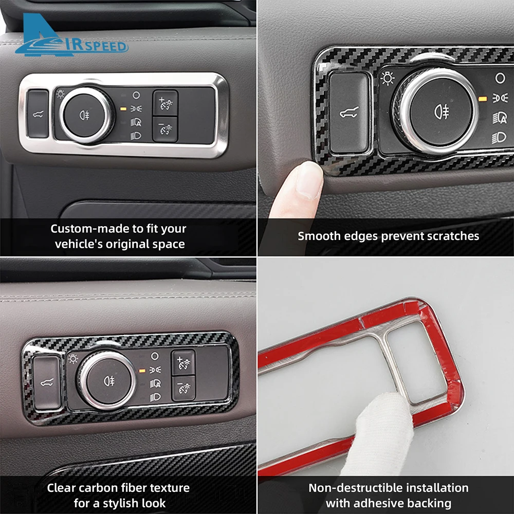 stainless steel car headlight switch frame for ford explorer 2020 2021 2022 2023 2024 2025 carbon fiber texture interior sticker stainless steel car headlight switch frame for ford explorer 2020 2021 2022 2023 2024 2025 carbon fiber texture interior sticker
