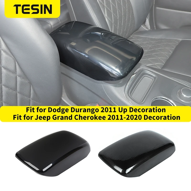 tesin car center console armrest box panel decoration cover pad for dodge durango for jeep grand cherokee 2011 2020 accessories tesin car center console armrest box panel decoration cover pad for dodge durango for jeep grand cherokee 2011 2020 accessories