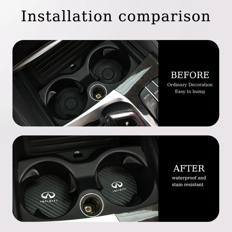 2pcs car carbon leather water cup pad anti noise coaster mat for infiniti q50 fx35 q30 g37 q70 qx70 g35 q60 qx50 qx60 qx80 qx30 2pcs car carbon leather water cup pad anti noise coaster mat for infiniti q50 fx35 q30 g37 q70 qx70 g35 q60 qx50 qx60 qx80 qx30