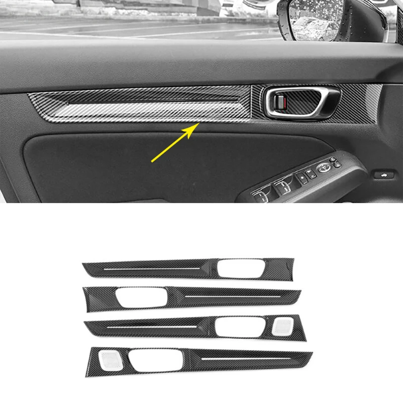weizhida for honda civic 11th gen 2022 2025 abs carbon fiber car inner door panel cover trim interior car weizhida for honda civic 11th gen 2022 2025 abs carbon fiber car inner door panel cover trim interior car