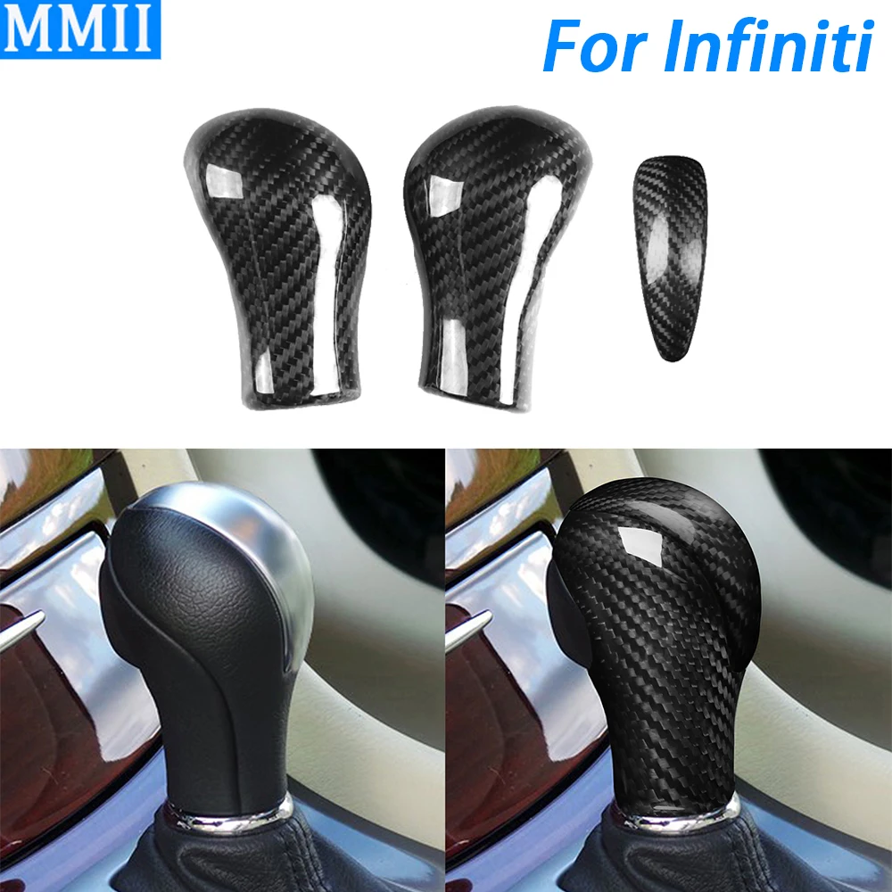 for infiniti g35 g37 g25 q40 fx35 fx37 fx50 qx70 qx56 qx80 qx50 ex35 real dry carbon fiber gear shift knob cover car accessories for infiniti g35 g37 g25 q40 fx35 fx37 fx50 qx70 qx56 qx80 qx50 ex35 real dry carbon fiber gear shift knob cover car accessories