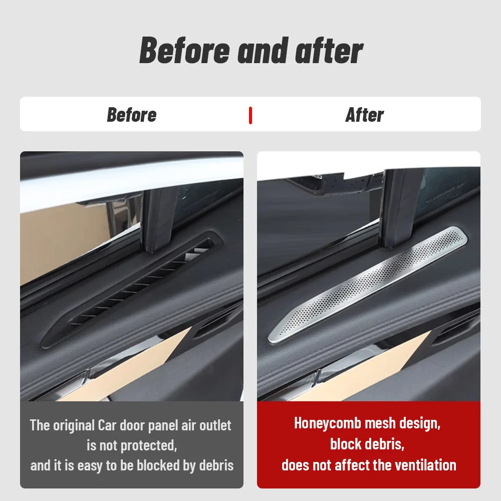 for geely starray 2024 auto door air outlet cover air vent anti blocking stainless steel protector decoration for geely starray 2024 auto door air outlet cover air vent anti blocking stainless steel protector decoration