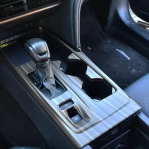 abs peach wood carbon fibre interior center console gear shift box panel frame cover trim for toyota camry 9th 2024 2025 lhd