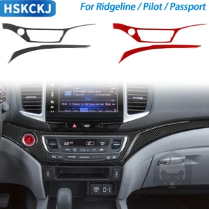 for honda ridgeline pilot passport car accessories carbon fibe center contorl dashboard set interior cover trim modified sticker