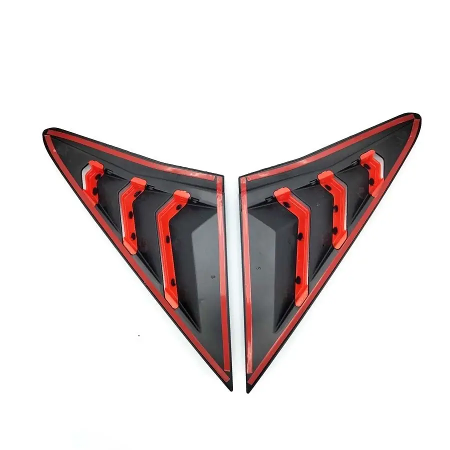 rear side vent window louver cover black+red for honda civic hatchback 2016 2021 rear side vent window louver cover black+red for honda civic hatchback 2016 2021