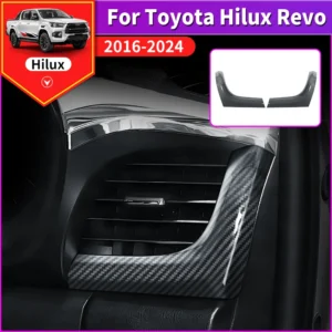 for 2016 2024 toyota hilux revo pickup truck dashboard air vent frame cover trim abs carbon fiber texture sticker decoration