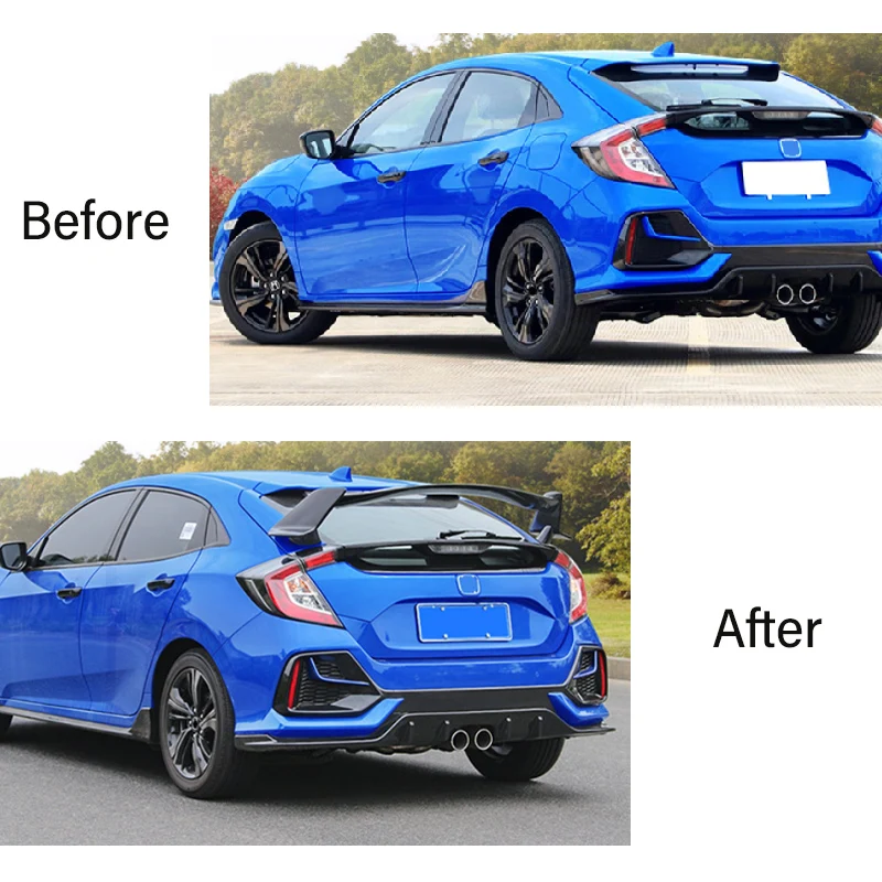 for honda civic 2018 2021 10th gen hatchback rear spoiler refit typer style roof wing trunk lip auto body kit tuning decoration for honda civic 2018 2021 10th gen hatchback rear spoiler refit typer style roof wing trunk lip auto body kit tuning decoration