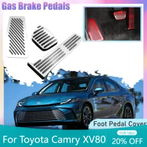 new!gas brake rest pedals anti slip alloy brake footrest foot pedal cover accessori for toyota camry xv80 hybrid le se 2025~2027