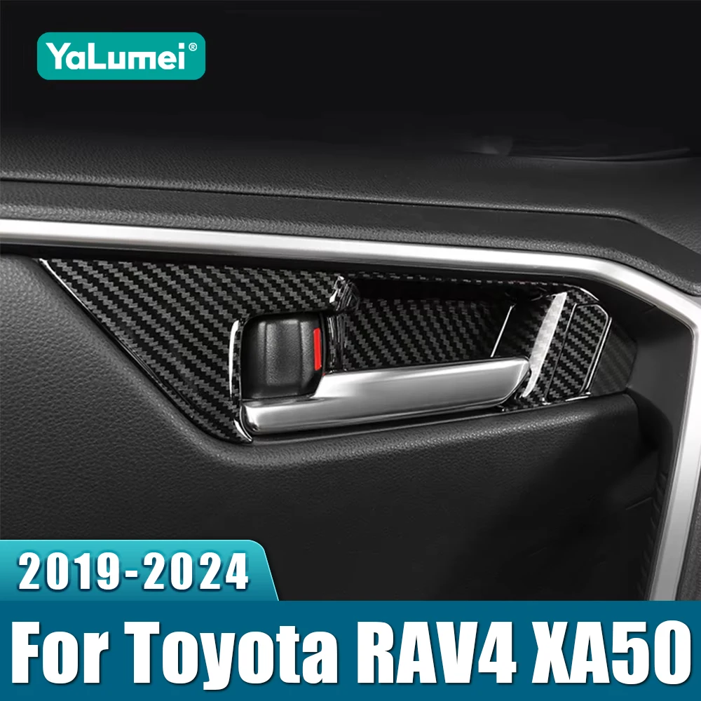 for toyota rav4 xa50 2019 2020 2021 2022 2023 2024 rav 4 hybrid abs carbon car inner door handle bowl cover case trim stickers for toyota rav4 xa50 2019 2020 2021 2022 2023 2024 rav 4 hybrid abs carbon car inner door handle bowl cover case trim stickers