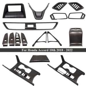 peach wood interior console air vent window lift switch gear shift cover trims car accessories for honda accord 10th 2018 2022