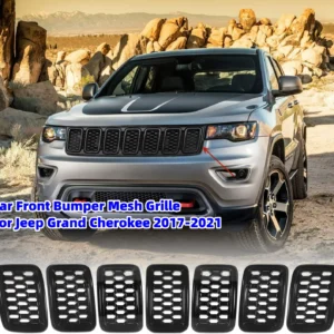 for jeep grand cherokee 2017 2018 2019 2020 2021 front bumper grille honeycomb mesh grill cover trim decor