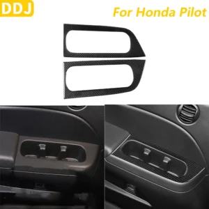 soft carbon fiber rear water cup holder frame panel trim cover for honda pilot 2016 2022 interior accessories decoration sticker