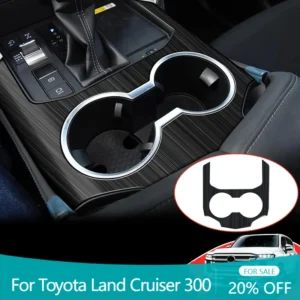 stainless steel center console water cup protective lc300 interior accessories tuning for toyota land cruiser 300 2021 2025 2023