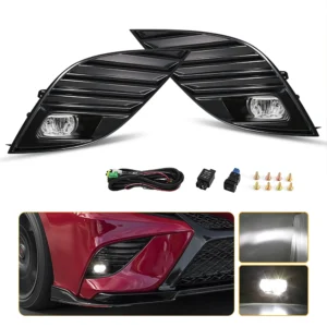 for toyota camry xse se 2018 2019 2020 car fog lamps assembly led daytime running light drl headlights with wire switch 12v