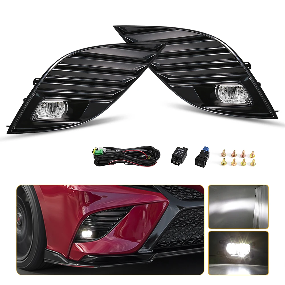 for toyota camry xse se 2018 2019 2020 car fog lamps assembly led daytime running light drl headlights with wire switch 12v for toyota camry xse se 2018 2019 2020 car fog lamps assembly led daytime running light drl headlights with wire switch 12v