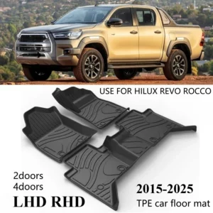 for toyota hilux revo rocco 2015 2025 right rudder tpe rubber mat waterproof and wear resistant car interior mat accessories