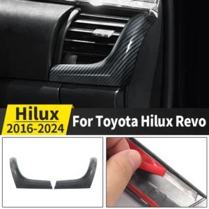 for toyota 2016 2024 hilux revo rocco left & right air vent cover trim carbon fiber pattern abs interior decoration accessories