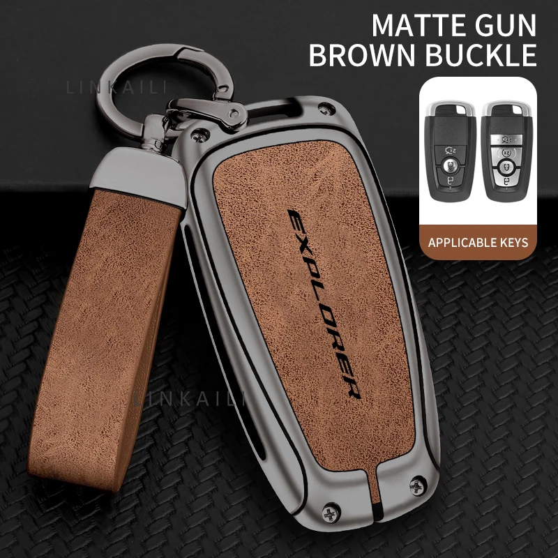 zinc alloy leather car key bag suitable for ford explorer explorer 2018 2017 2016 car key chain accessories zinc alloy leather car key bag suitable for ford explorer explorer 2018 2017 2016 car key chain accessories
