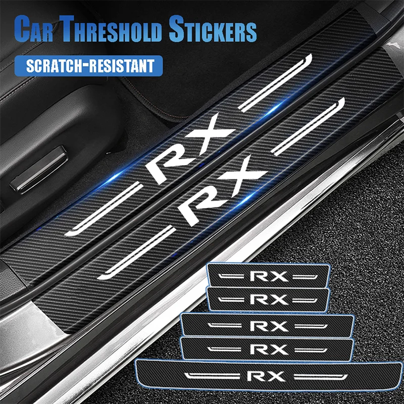 carbon fiber car door sill scuff plate for lexus rx logo auto trunk guards protective trim anti scratch door panel accessories carbon fiber car door sill scuff plate for lexus rx logo auto trunk guards protective trim anti scratch door panel accessories