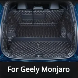 car rear trunk liner cargo leather floor carpet, protector accessories mats, mat for geely monjaro xingyue l, 2023, 2024