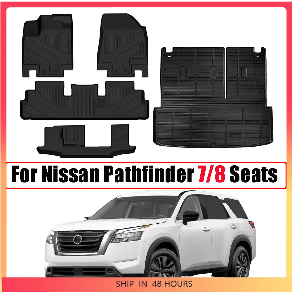 new floor mats for nissan pathfinder 7/8 seats 2022 2023 2024 with backrest mat &trunk mat all weather tpe rubber cargo liner new floor mats for nissan pathfinder 7/8 seats 2022 2023 2024 with backrest mat &trunk mat all weather tpe rubber cargo liner