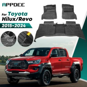 for lhd toyota hilux/revo 2024 2015 2023 2022 2021 2020 all weather tpe floor mat carpet auto interior protector accessories